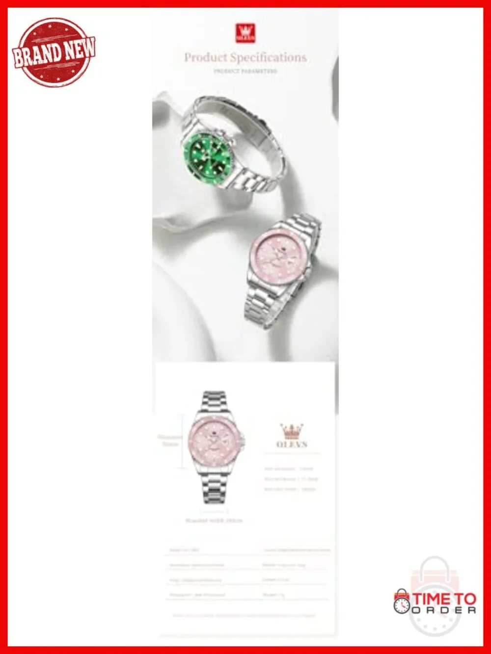 Stainless Steel Analog Quartz Watch with Luminous Day Date